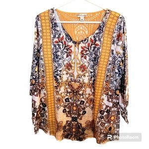 World Unity Top Bell Sleeves Size Large